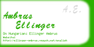 ambrus ellinger business card
